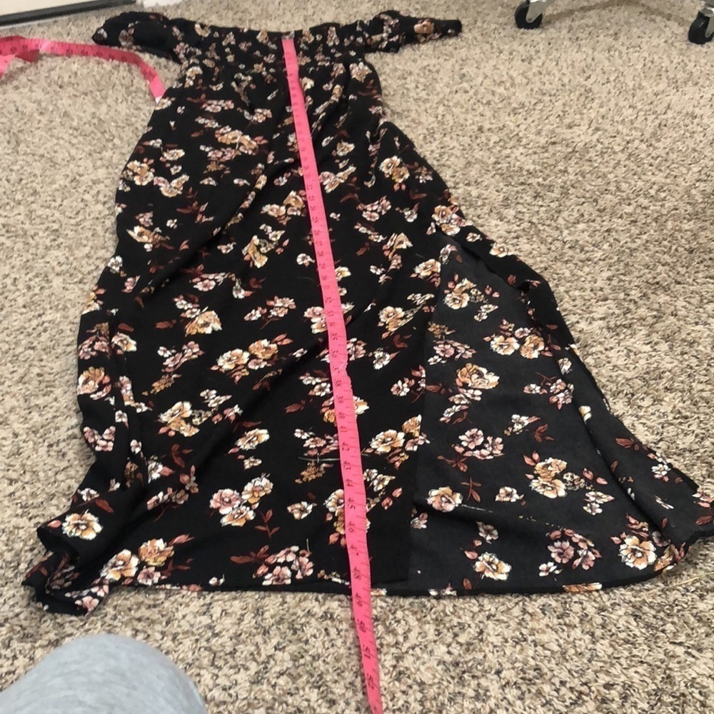 Nordstrom Socialite Maxi Dress Size XS Black Floral Off Shoulder OTS - Picture 11 of 11